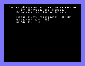 ColecoVision Noise Generator by Marcel de Kogel